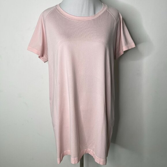 Lululemon Women's Pink Short Sleeve Crewneck Swiftly Tech T-Shirt Size 14 - Picture 1 of 7